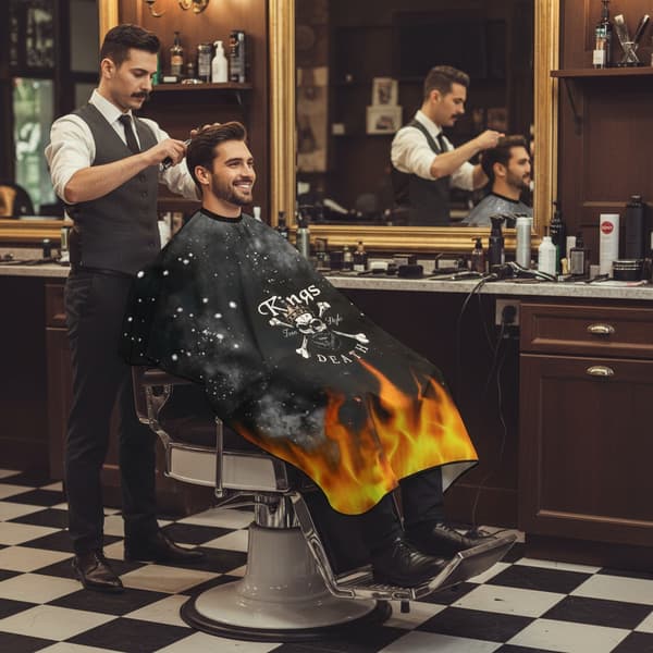 Barbermantel för en stor hårsalong