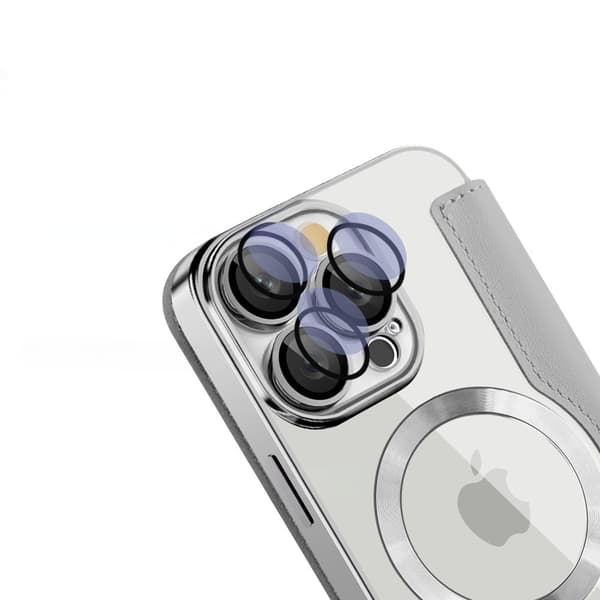 iPhone 16 Pro Max Flipfodral, RFID-plånbok MagSafe med kameraskydd, Silver