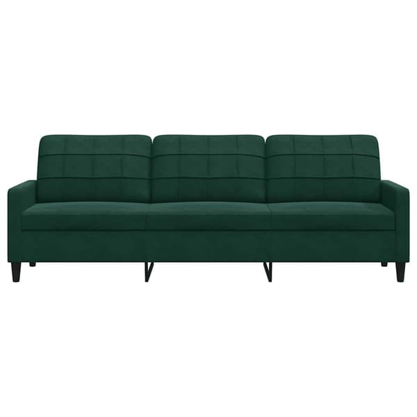 vidaXL 3-sitssoffa mörkgrön 210 cm klädd i sammet