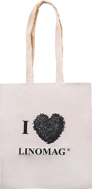 Linomag bomuldstaske med tryk 38x42cm