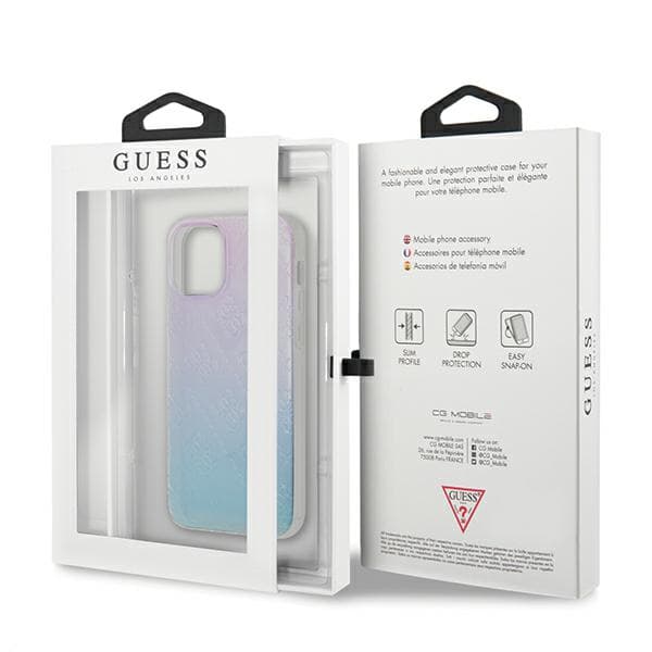 Guess 4G 3D Pattern Collection-cover til iPhone 12 mini, blå og pink