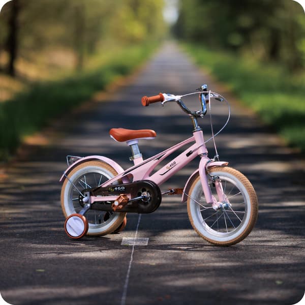 BØRNECYKEL 16 TOMMER BØRNECYKEL MED SIDEHJUL LYSERØD KURV
