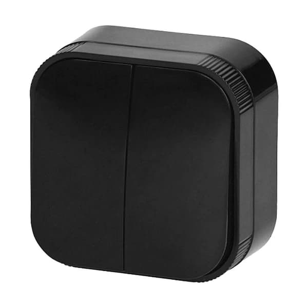 ToDo overflademonteret dobbeltafbryder IP20 sort