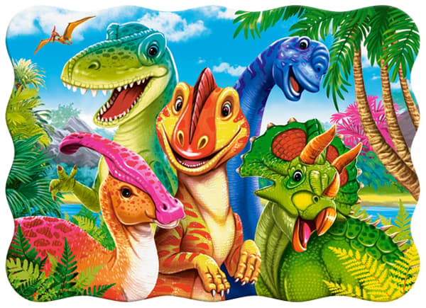 30-brikkers dinosaur-selfie-puslespil