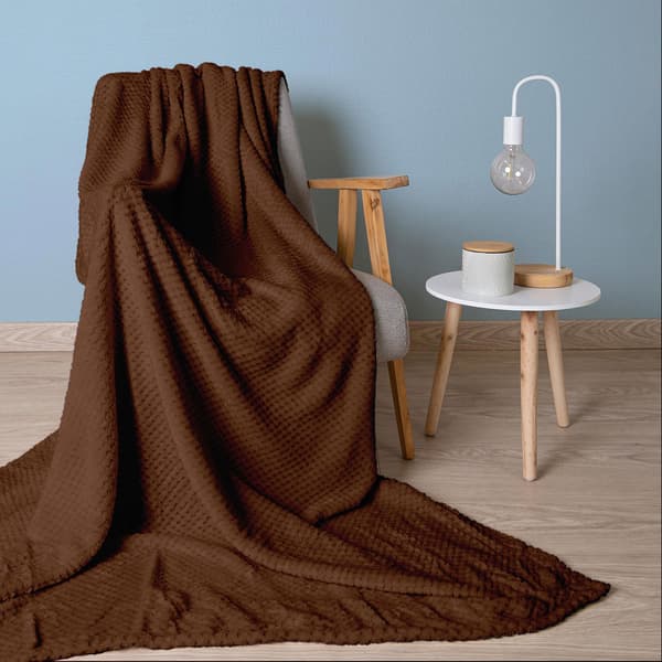 Tæppe 150x200 jacquard lys chokoladefarvet