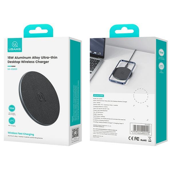 USAMS US-CD223 15W Sort Trådløs Oplader
