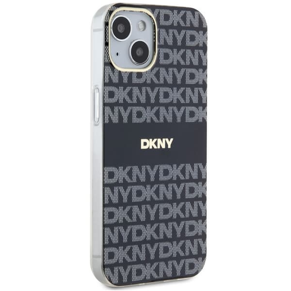 DKNY IML Mono & Stripe MagSafe-etui til iPhone 15 Plus, sort