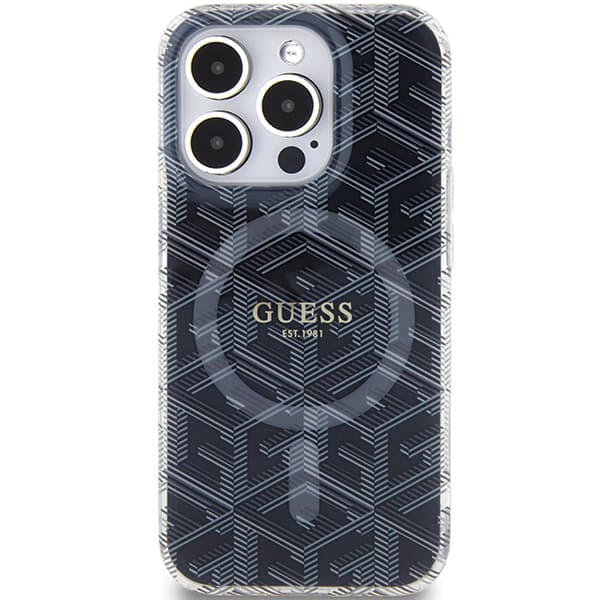 Guess IML GCube MagSafe-etui til iPhone 15 Pro Max, sort