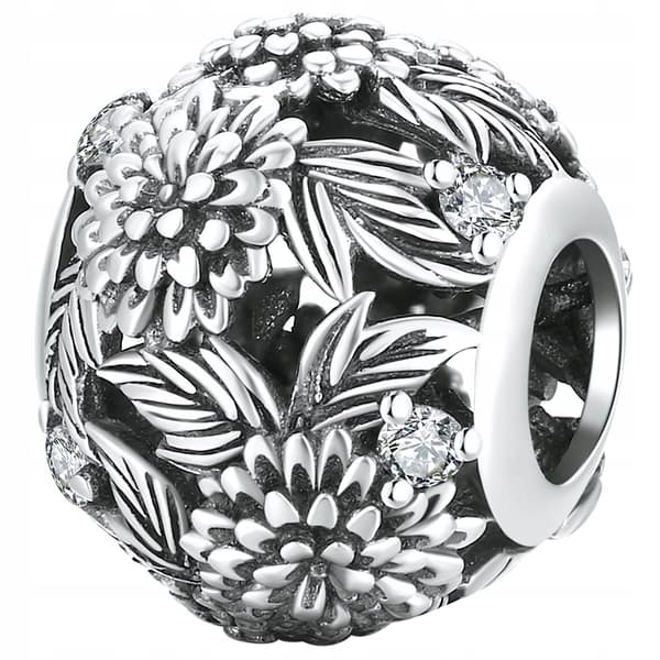 Berlocker pärla blommor pärlor silver pr 925 hänge blommor silver