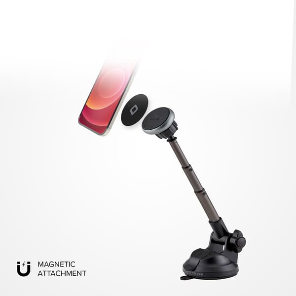 MagSafe Teleskopisk Smartphone Holder til Bil - Sort