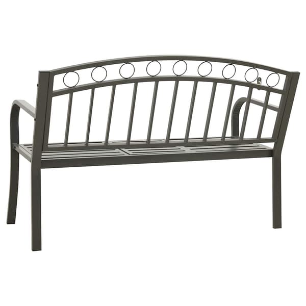 vidaXL Puutarhapenkki pöydällä, harmaa, 120 cm, teräs