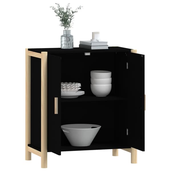 vidaXL skab, sort, 62x38x70 cm, træbaseret materiale