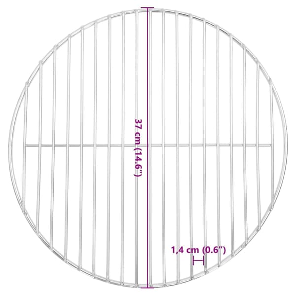 vidaXL grillrist rund Ø37 cm 304 rustfrit stål