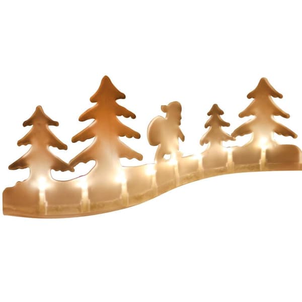 Lysdekorasjon 8 LED-lys julemandsfigur batteridriven