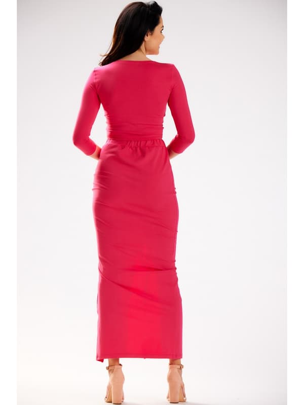 Bomullsmaxikjol, fuchsia S