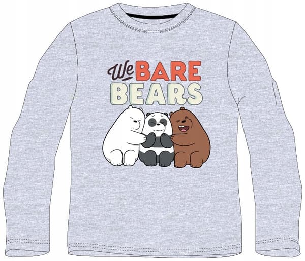 DRENGEBLUSE MELLEM US BEARS, langærmet, bomuld, grå 164 D016ć