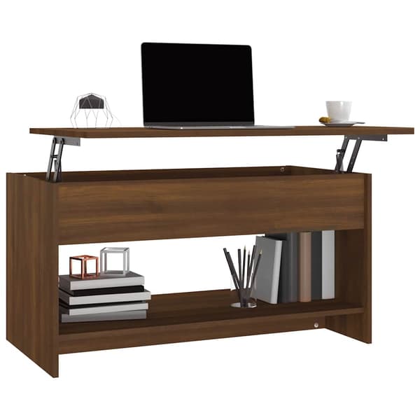 vidaXL sofabord brunt egetræ 102x50x52,5 cm