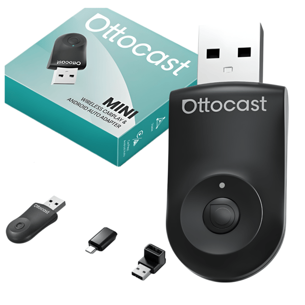 Ottocast CA505-T Mini CarPlay Bluetooth-biladapter svart