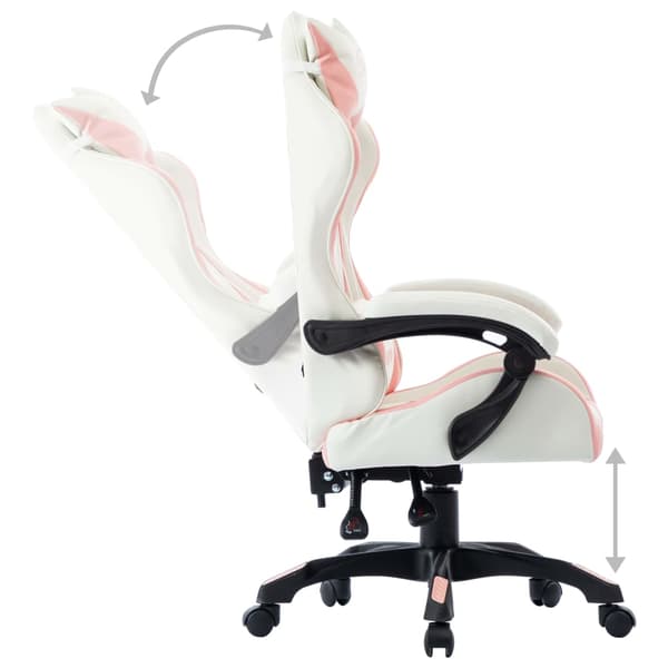 vidaXL gamingstol, lyserød, kunstlæder