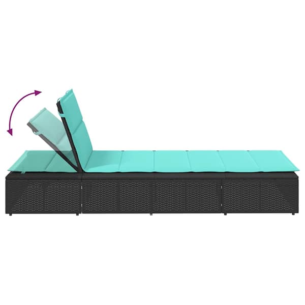vidaXL liggestol med flydende hynde sort polyrattan