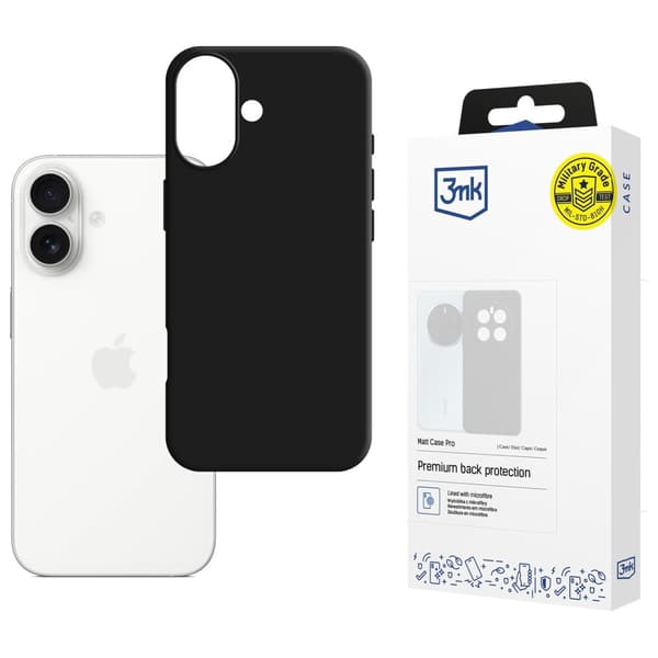 3MK Matt Cover Pro til iPhone 17, sort