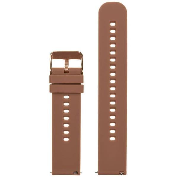 Gummirem til U27-ur - brun/rosaguld - 18mm