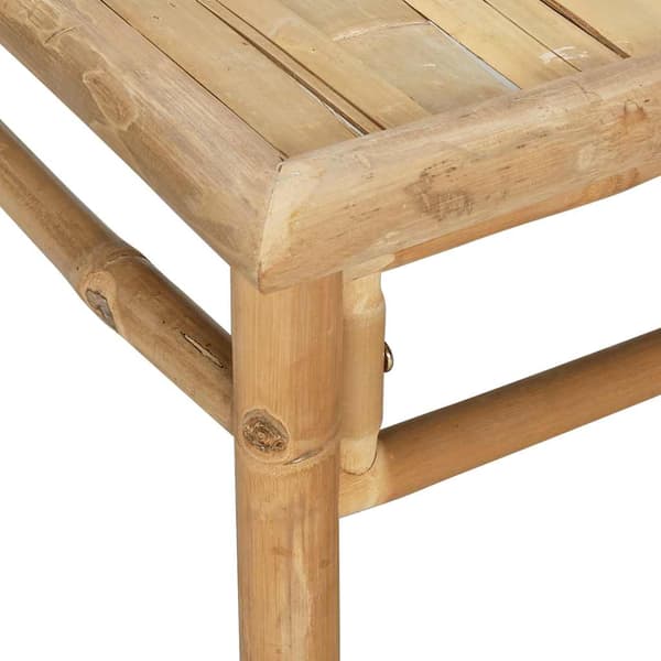 vidaXL 2-delat trädgårdsmöbelset, krämfärgade dynor, bambu