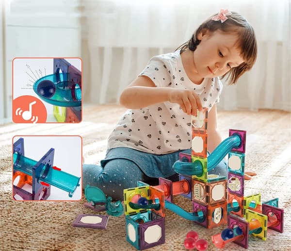 Magnetiska byggklossar 3D-lysande spår