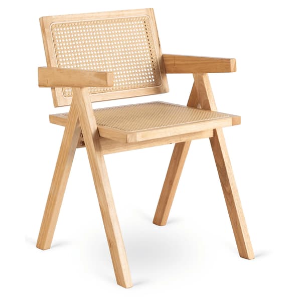 MADERA træstol eg og beige gennembrudt klassisk retro