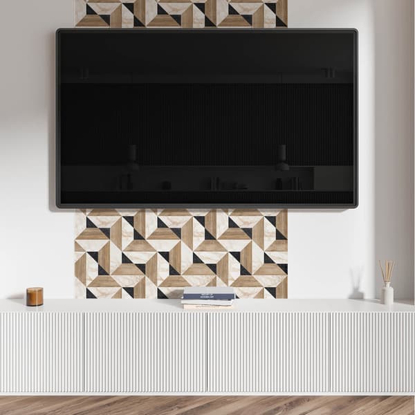 Vinylflisesæt Nem montering Geometrisk flisemønster 9x30x30 cm