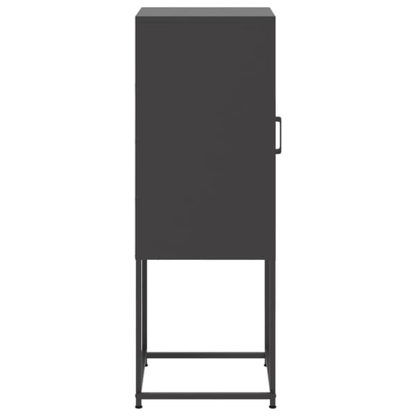 vidaXL skab, sort, 36x39x107 cm, stål