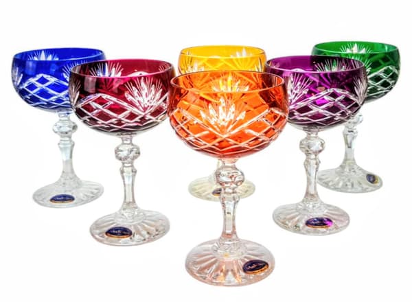 Färgglada kristall champagneglas 150ml Ananas