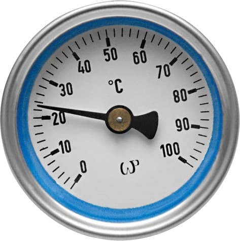Termometer med urtavla 100 °C blå