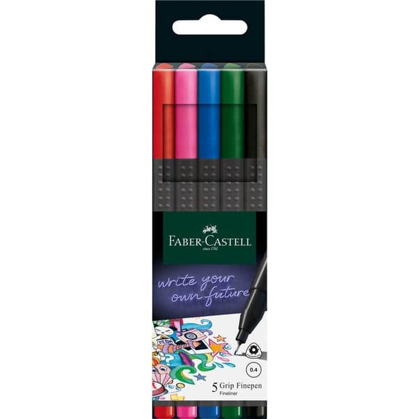 Grip 2010 fineliners i 5 farver