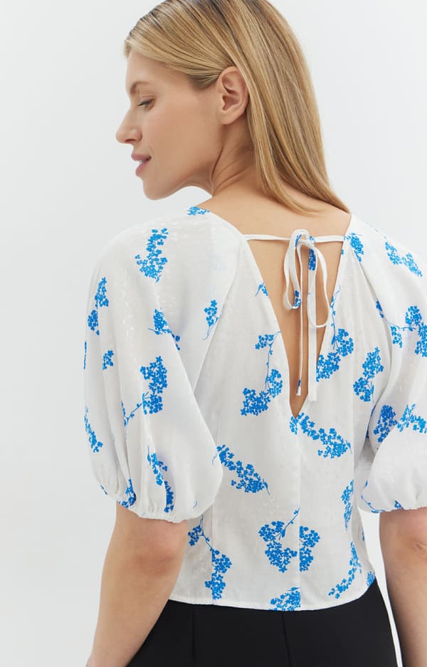 Jacquardblus med tryck 36
