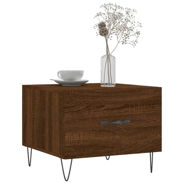 vidaXL sofabord brunt egetræ 50x50x40 cm