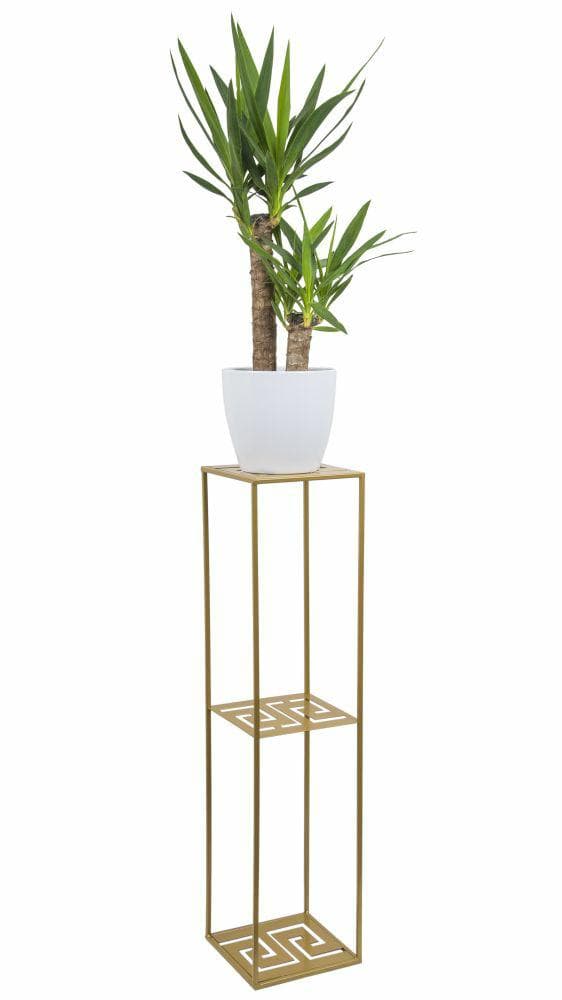 Modern stående blomställning 100 cm guld