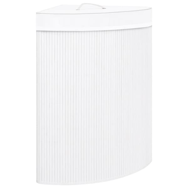 vidaXL Tvättkorg i bambu vit 60 l