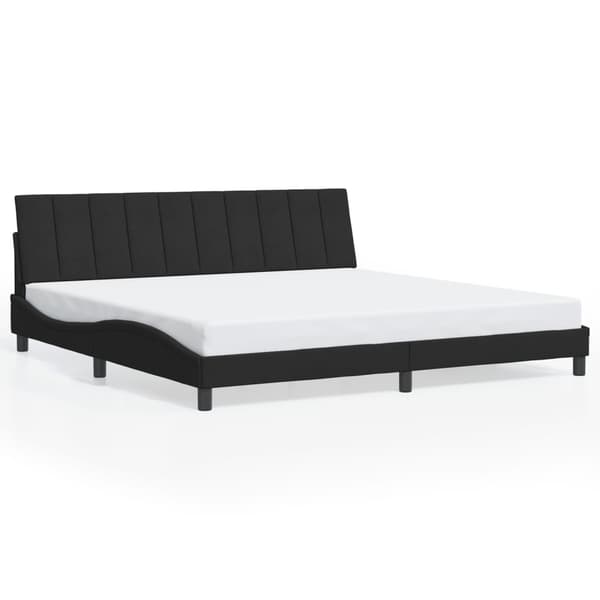 vidaXL sengestel med LED sort 200x200 cm fløjl