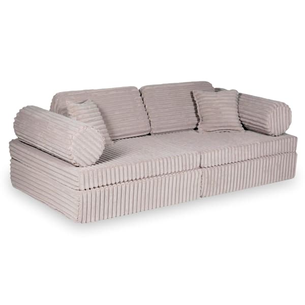 Montessori Premium Waffle Play Sofa Lyserød