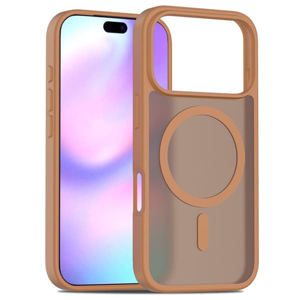 iPhone 17 Pro Mat Cover Sæt til MagSafe, Mat Brun + Skærmbeskytter