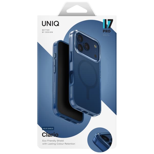 UNIQ Clario MagSafe-etui til iPhone 17 Pro, blå