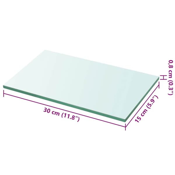 vidaXL klart glaspanel 30x15 cm