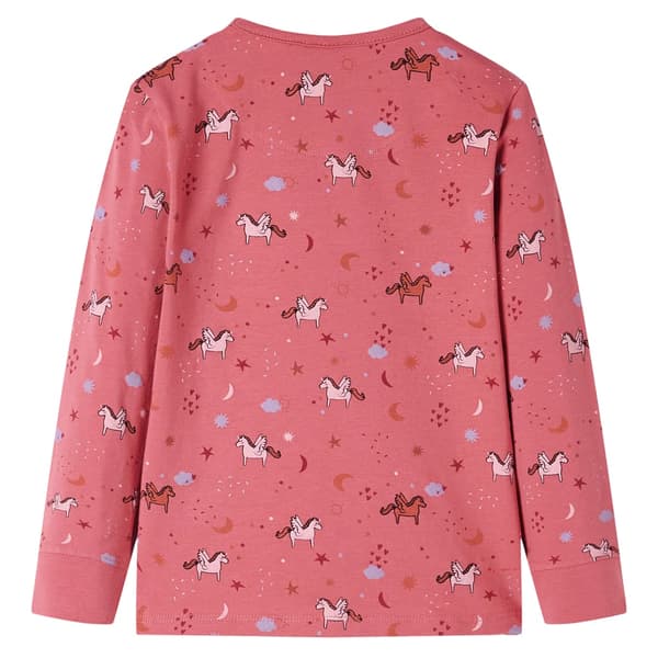 Børne pyjamas med lange ærmer, lyserød, 104