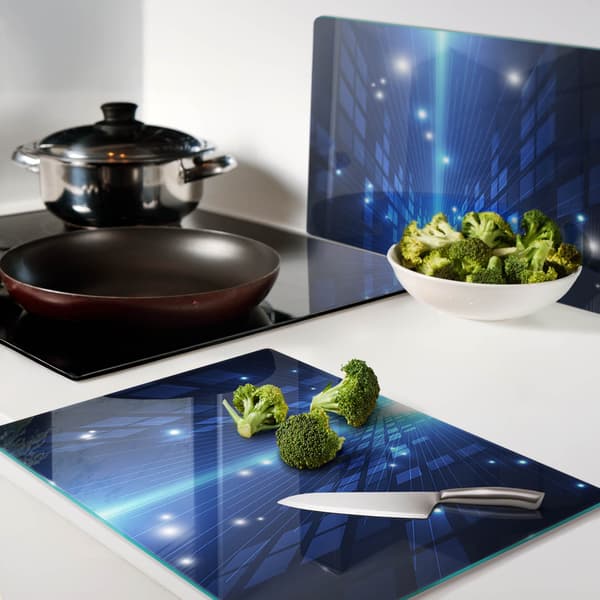 Dekorative serveringsbrædder i glas til snacks, tredimensionelle, 2x40x52 cm