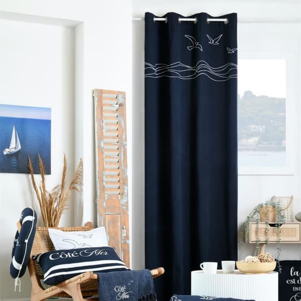 Bordermer marinblå gardin 140x260 cm