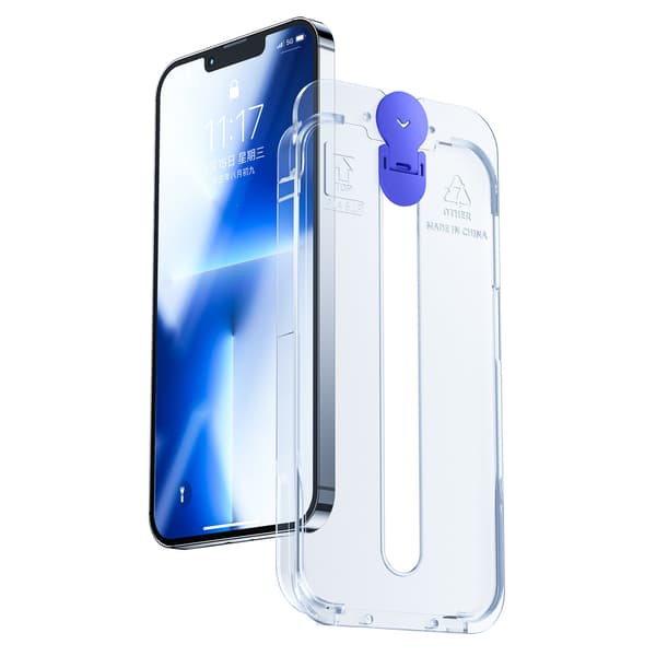 Härdat glas för iPhone 14 Plus med monteringskit, transparent Knight
