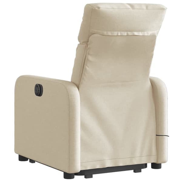 vidaXL Lyftbar massagefåtölj, elektrisk, vilstol, krämfärgad