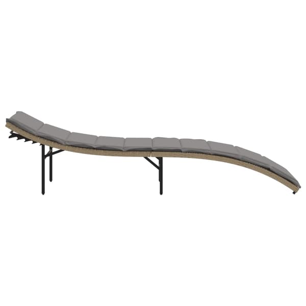 vidaXL Solstolar med kuddar, set om 2, beige, polyrotting