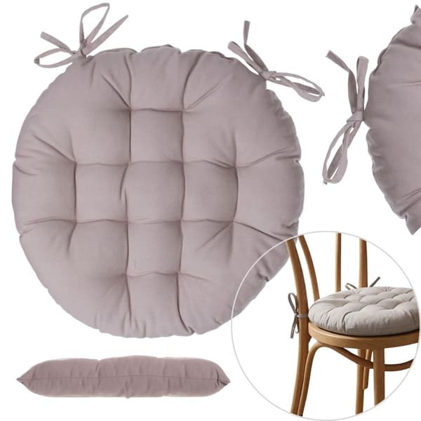 Beige rund stolehynde